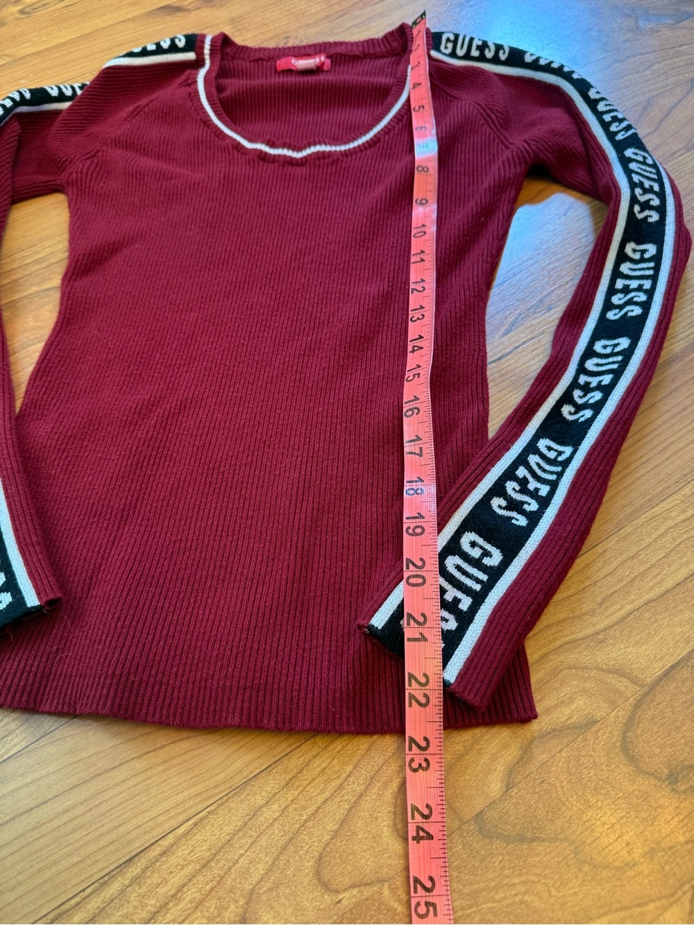 Guess Red Ribbed Sweater with Branded‎ Tag - M - Picture 7 of 7